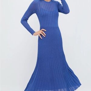 Hyacinth House Cobalt Shimmer Knit Cammie Maxi Dress Sz M NWT